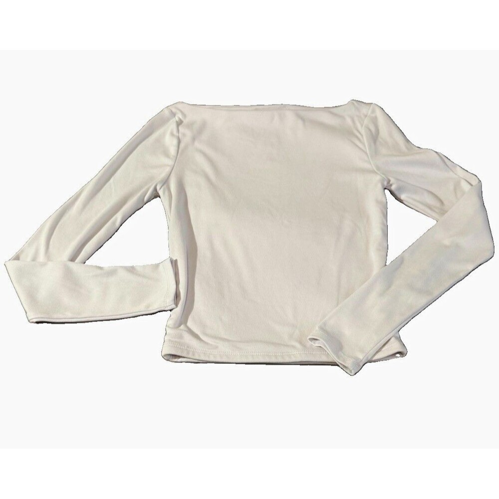 Popular 21 Women’s White Solid Knit Boat Neck Long Sleeve Pullover Top Size S